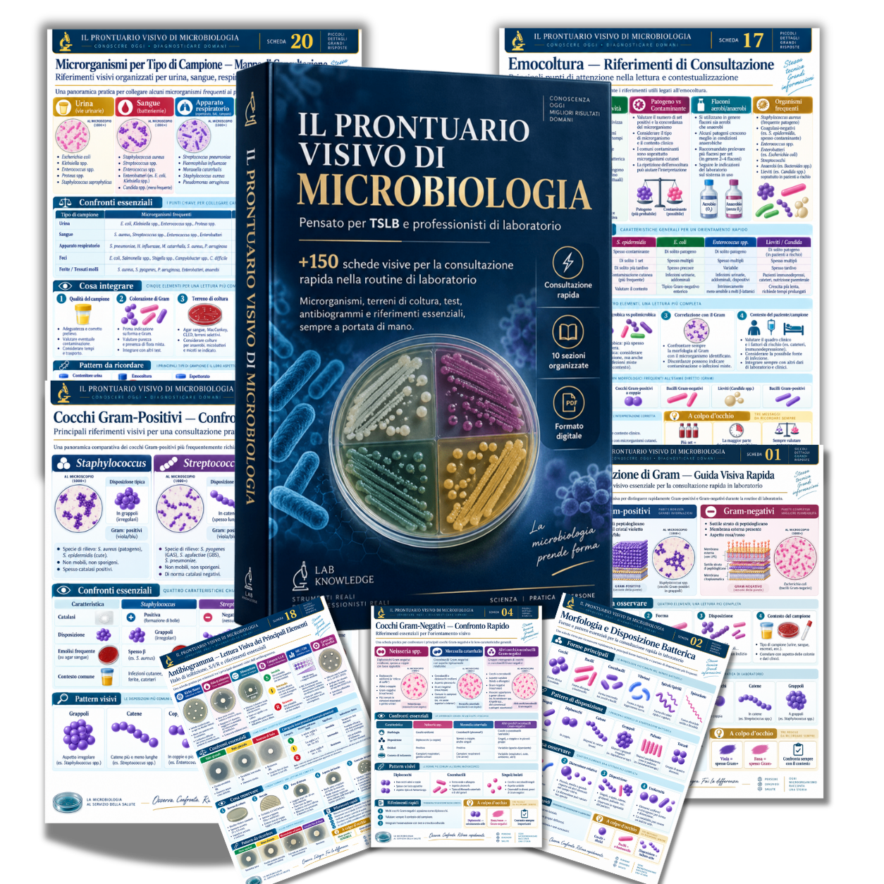 Mockup del Prontuario Visivo di Microbiologia